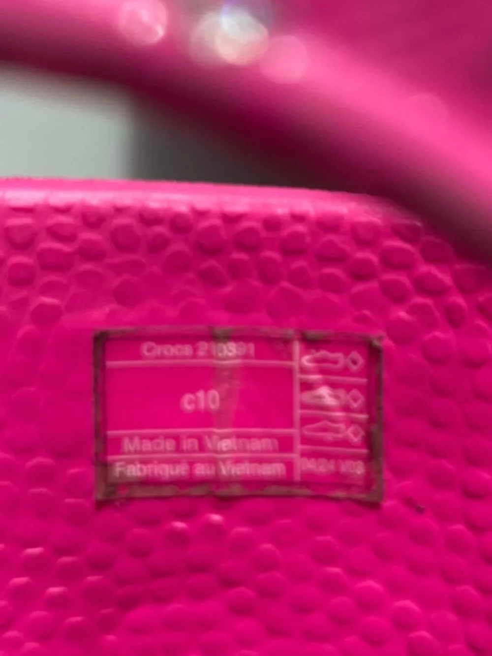 CROCS Handle It, pink and silver glitter rain boots, girl's size C 10, EUC